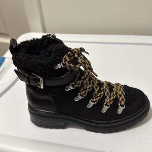 Circus by Sam Edelman Women’s Gretchen Faux Shearling Hiker Boot. Black Size 7.5